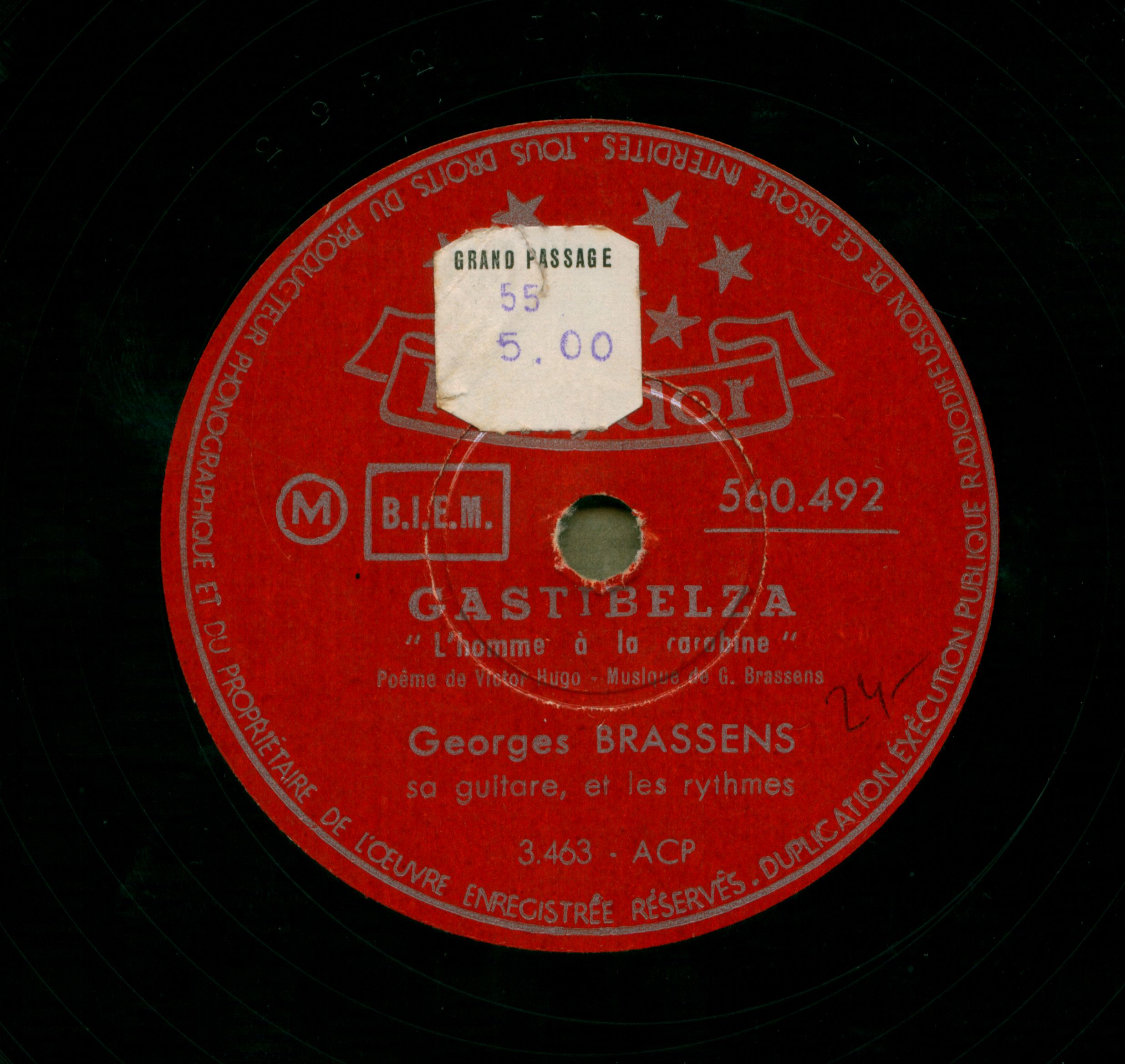 Georges Brassens sa guitare, et les rythmes